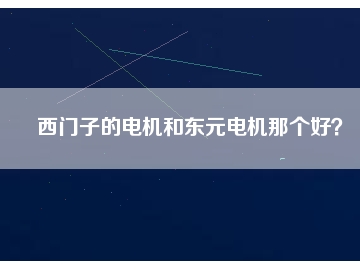 西門子的電機(jī)和東元電機(jī)那個(gè)好？
