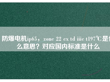 防爆電機(jī)ip65，zone 22 ex td iiic t197℃是什么意思？對應(yīng)國內(nèi)標(biāo)準(zhǔn)是什么