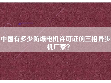 中國有多少防爆電機許可證的三相異步電機廠家？