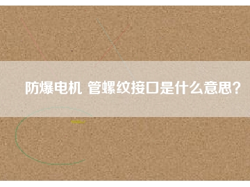 防爆電機 管螺紋接口是什么意思？