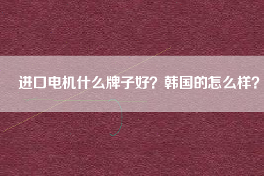 進(jìn)口電機(jī)什么牌子好？韓國的怎么樣？