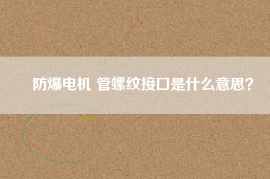 防爆電機(jī) 管螺紋接口是什么意思？