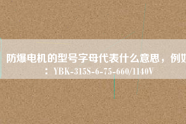 防爆電機(jī)的型號字母代表什么意思，例如：YBK-315S-6-75-660/1140V