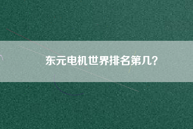 東元電機世界排名第幾？
