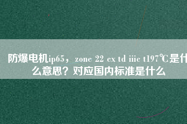 防爆電機(jī)ip65，zone 22 ex td iiic t197℃是什么意思？對(duì)應(yīng)國(guó)內(nèi)標(biāo)準(zhǔn)是什么