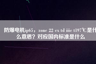 防爆電機ip65，zone 22 ex td iiic t197℃是什么意思？對應國內(nèi)標準是什么